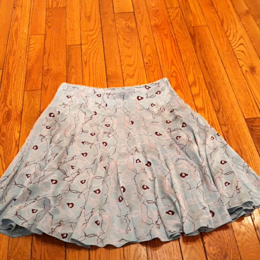Silk floral midi skirt